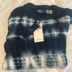 Ralph Lauren blue tie dyed, XS sweater